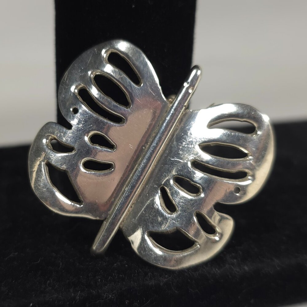 Vintage Taxco Butterfly Sterling Silver Brooch Mexico - Picture 8 of 8